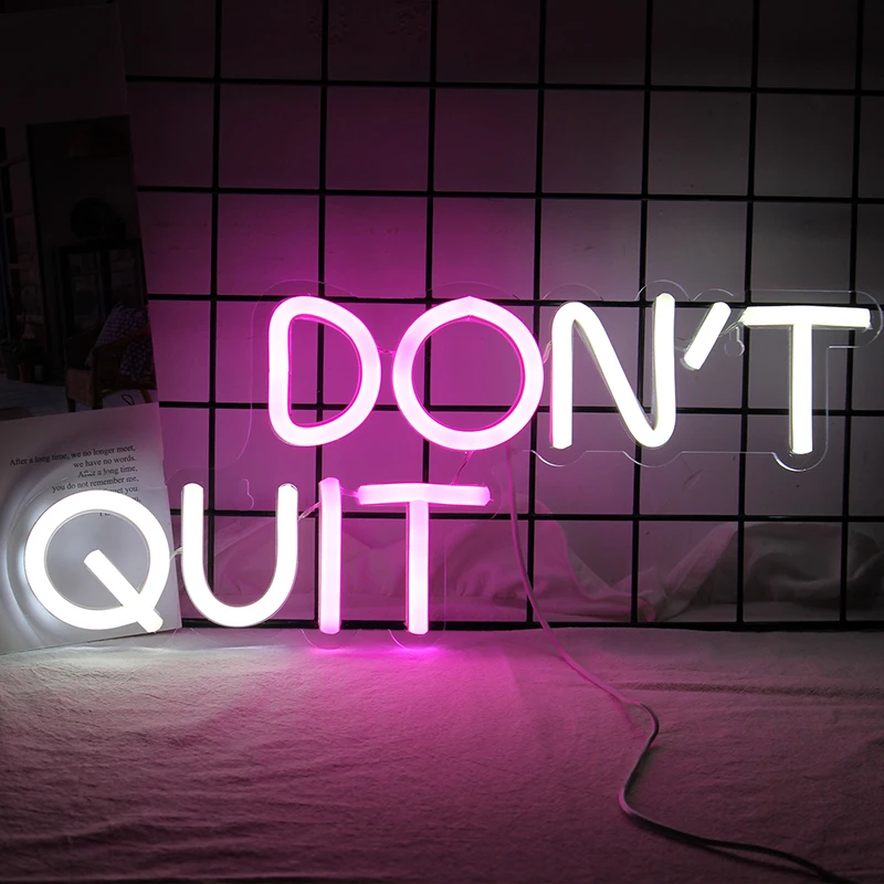 

Wanxing Do Not Quit Letter Acrylic Neon Sign USB Powered With Switch Wall Art For Bedroom Office Room Arcade Decor Luminoso Gift