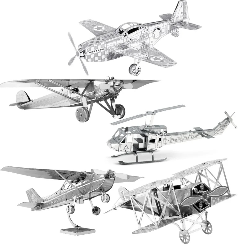 

DIY Manual 3D Metal Puzzle Military Aircraft Series F-117A B-1B Lancer B-17 Bomber CH-47 AH-64 Assemble Model Puzzle Kids Toys