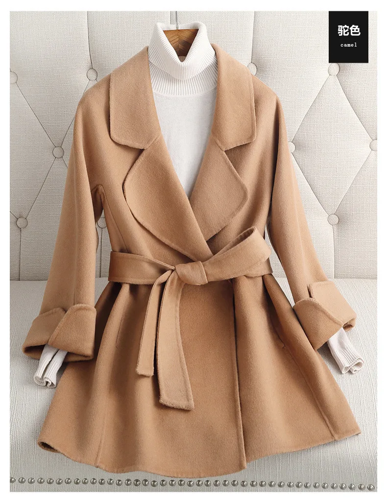 

Повседневное твидовое пальто, новое зимнее двухстороннее шерстяное пальто, женское короткое очаровательное шерстяное пальто в стиле High end, женская одежда 2023