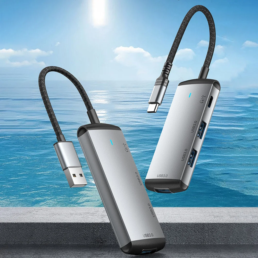 Концентратор USB 3.0 4 в 1 с док-станцией для передачи данных 5 Гбит/с 4-портовая