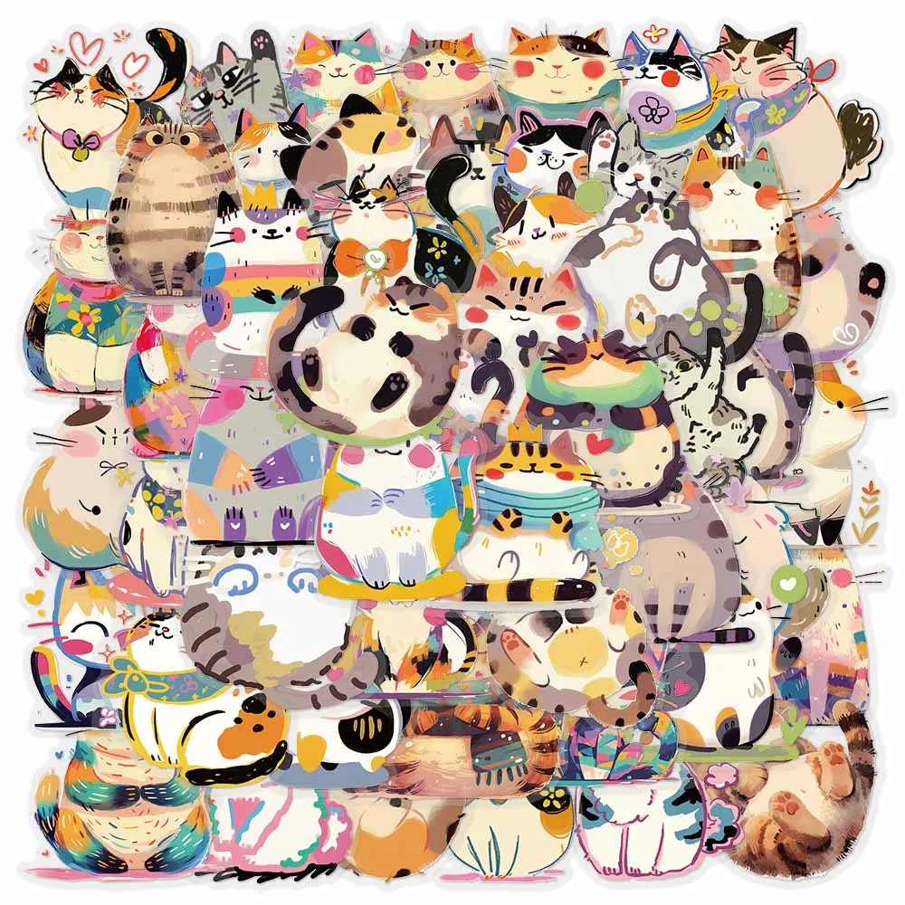 

50 наклеек с котами и животными