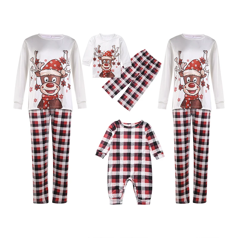 2022 New Year Winter Fashion Couples Christmas Pajamas Family Clothing Set Mother Kids Clothes Christmas Pajamas For Family Look