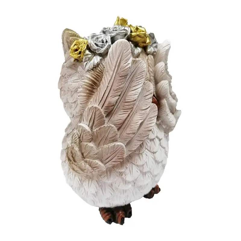 

Fake Owl Sculpture Funny Resin Animal Cartoon Birds Decors Handmade Animal Shaped Decorations For Desktop Home Offices Shelf