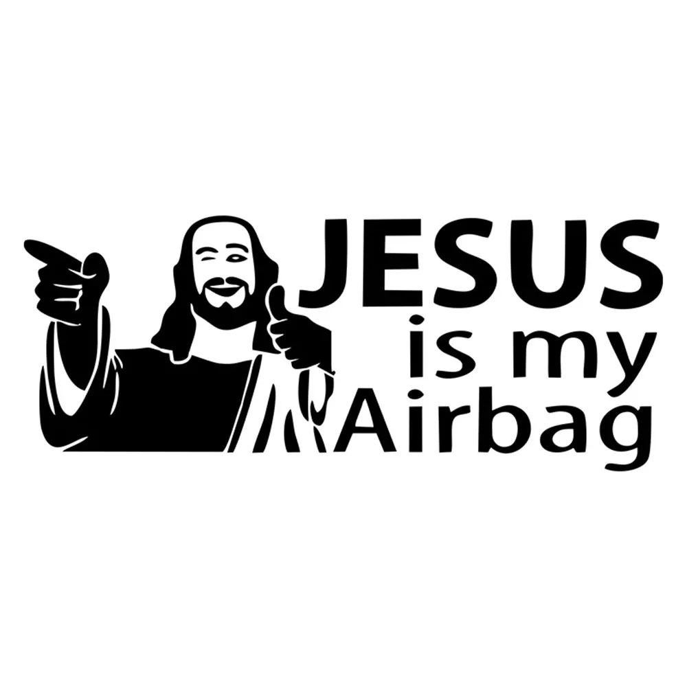 

JESUS IS MY AIRBAG Изготовленная на заказ виниловая наклейка на автомобиль для внедорожника/грузовика/Windows — водонепроницаемая, устойчивая к ультрафиолетовому излучению, лазерная резка, простая в установке