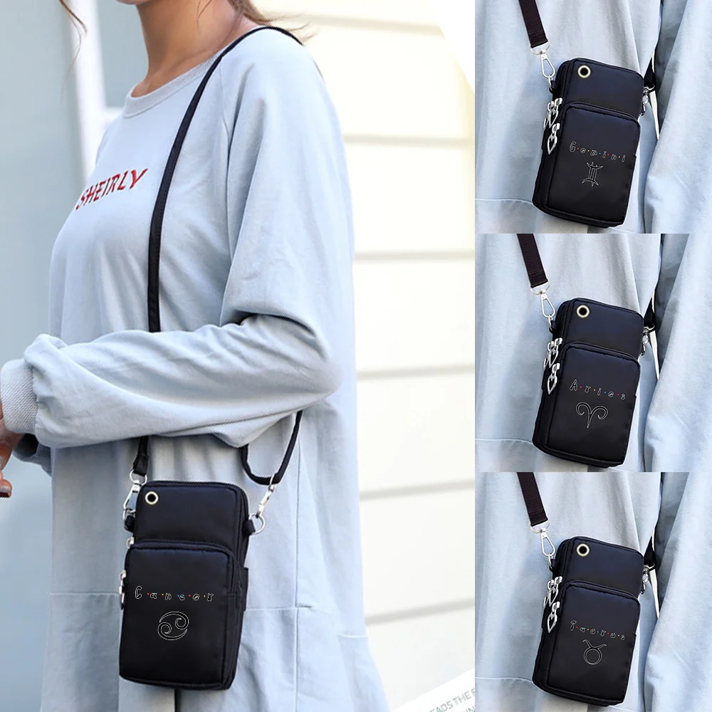 

Shoulder Mobile Phone Bag Universal Sport Arm Bag for Iphone Huawei Xiaomi Waist Pouch Constellation Print Pattern Crossbody Bag