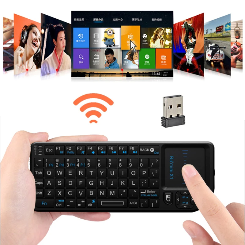 

New 2.4G Mini Wireless Keyboard Handheld Touchpad Gaming Mechanic Wireless Keyboard For Smart TV Samsung LG Panasonic Toshiba