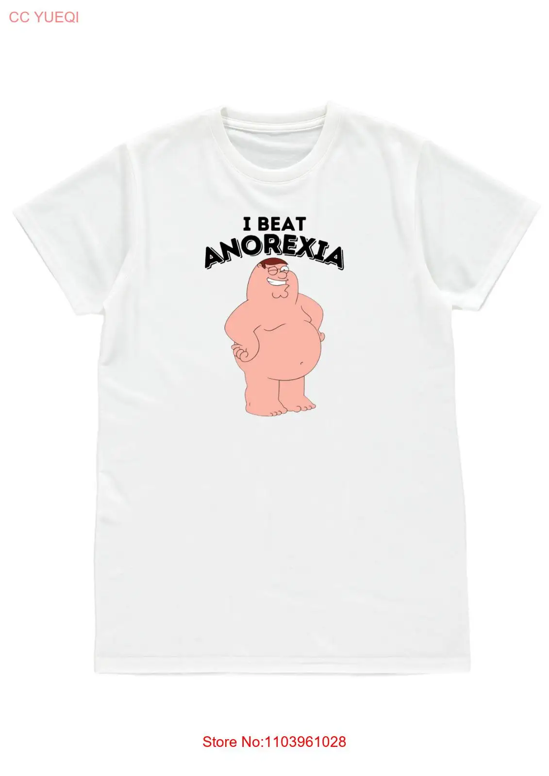 Забавный Питер Гриффин I BEAT ANOREXIA Мужская Женская футболка унисекс подарок на день