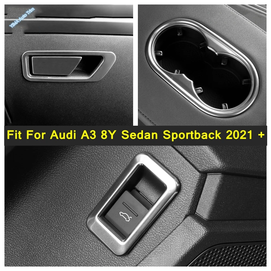 

Rear Trunk Door Control Button / Cup Holder / Gloves Box Handle Buckle Cover Trim Fit For Audi A3 8Y Sedan Sportback 2021 2022