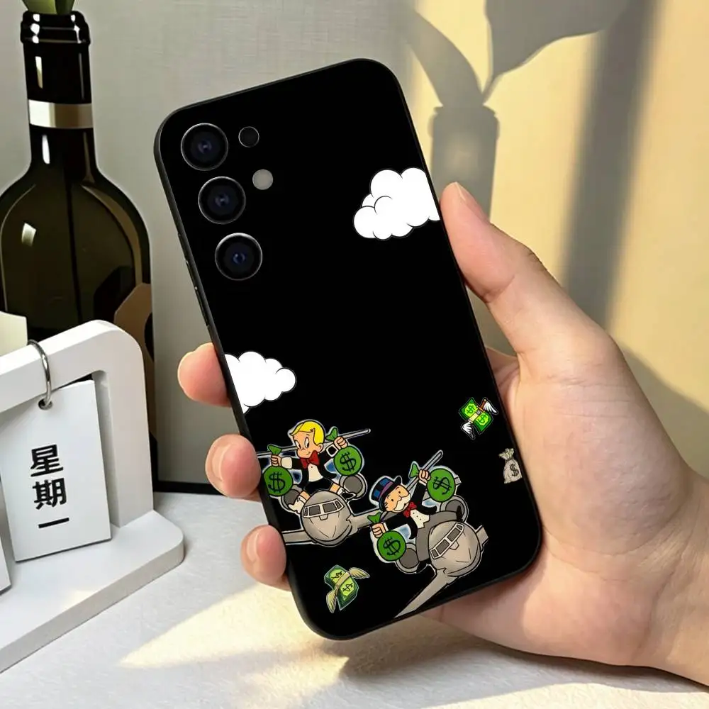 Фото Чехол для телефона с изображением мультяшного персонажа R-Richie Rich для Samsung S26, S25, S24, S23, S22, S21, S30, Ultra, Plus, Fe, Lite, Note, 10, черный чехол в подарок. №2