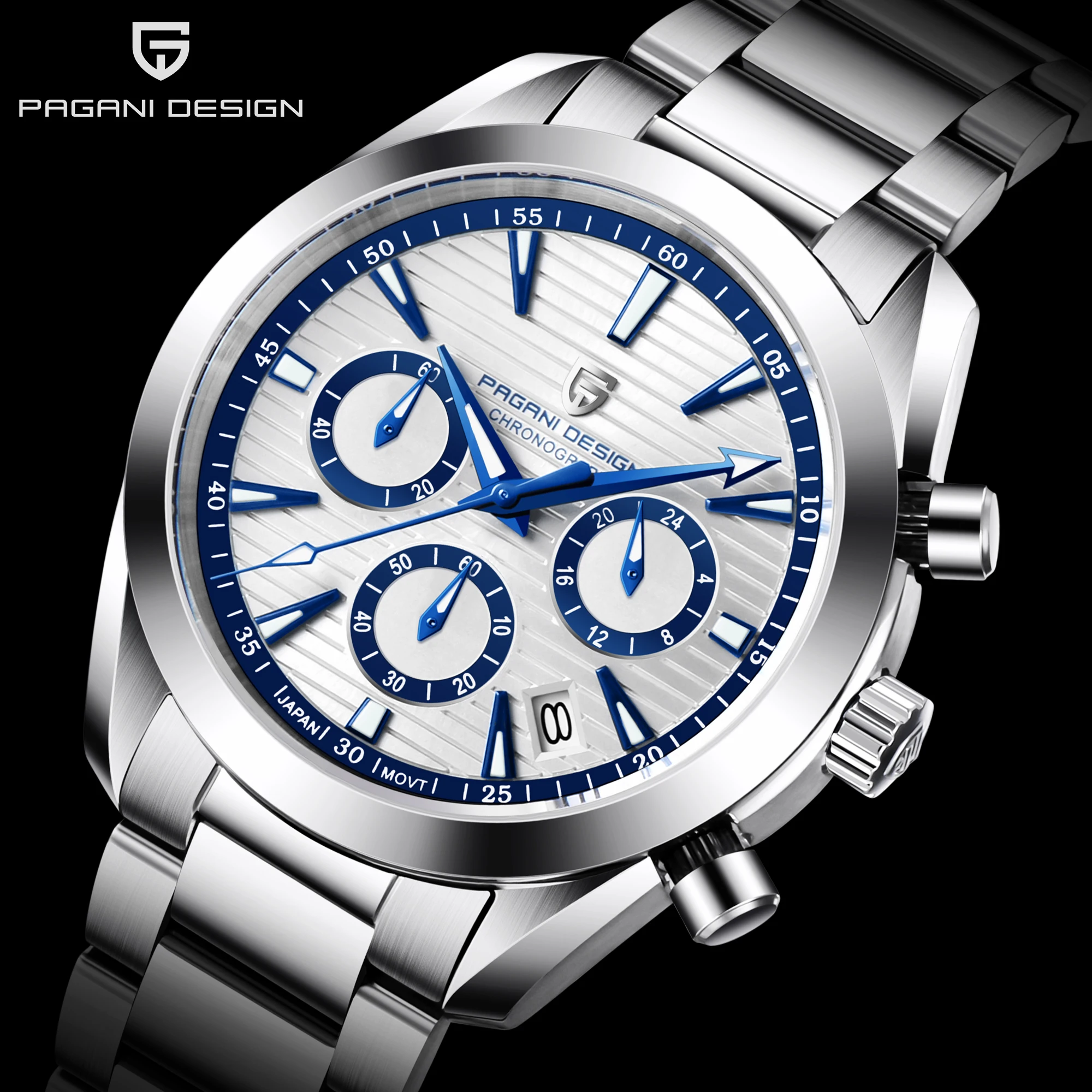 

Pagani Design Chronograph Quartz Men's Watch Army Waterproof Stainless Steel Bracelet Clock Luxury Business Fashion Casual 2022
