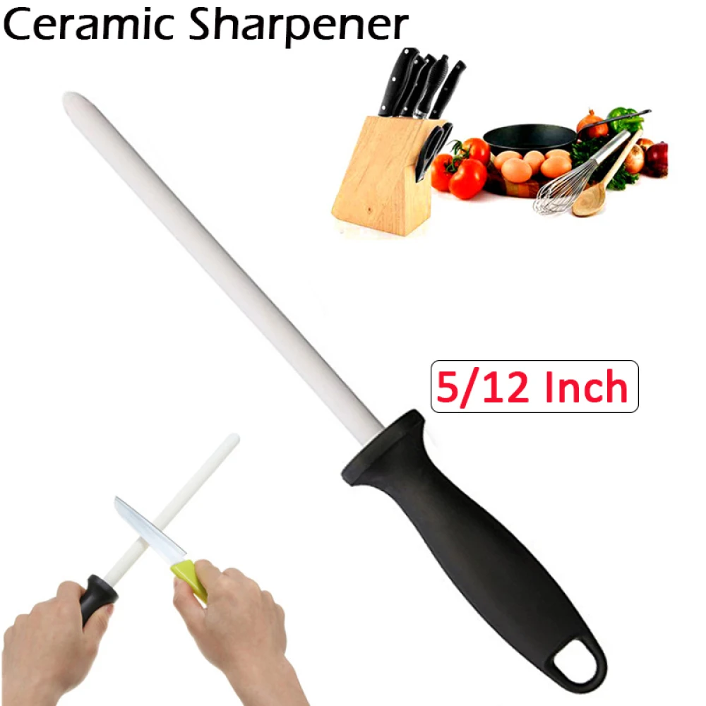 

5/12 Inch Ceramic Knife Sharpening Rod With ABS Handle Stick Kitchen Knives Sharpen Tool Home Use Knife Grinder