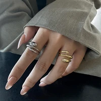 geometric wrap open rings for women luxury quality fashion style gift female aesthetic accessories designer jewelry 2022 trend