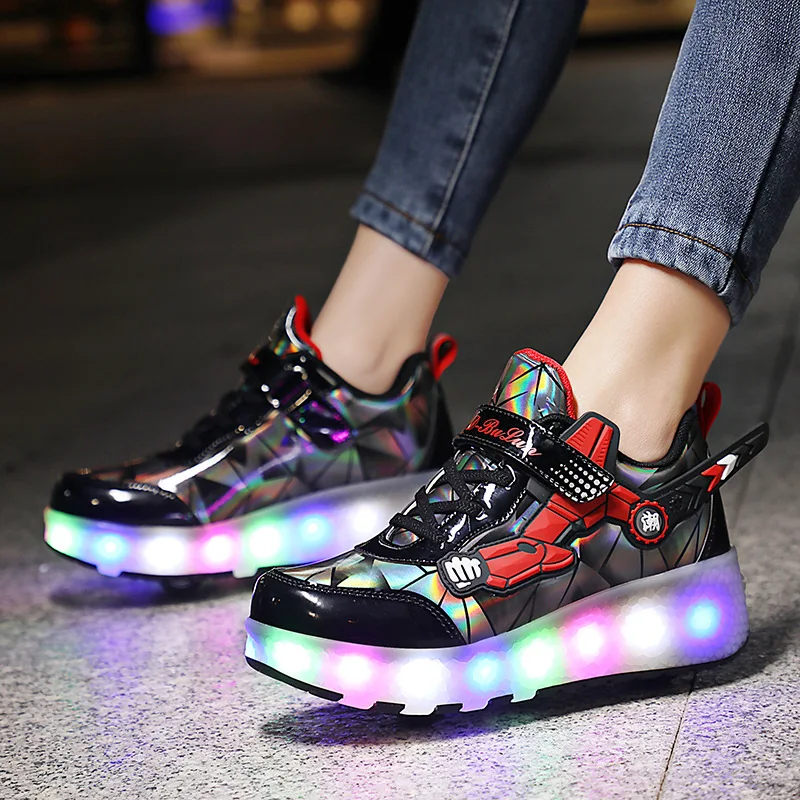 YUNICUS Led Light Roller Skate Shoes for Children Kids Led S