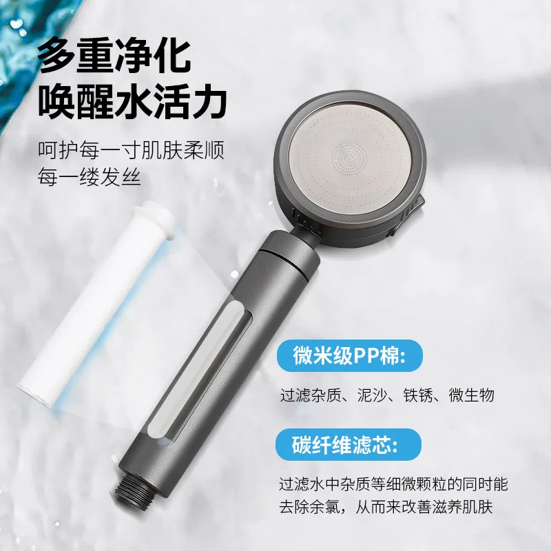 Трехступенчатый ручной душевой фильтр высокого давления с фильтрующим