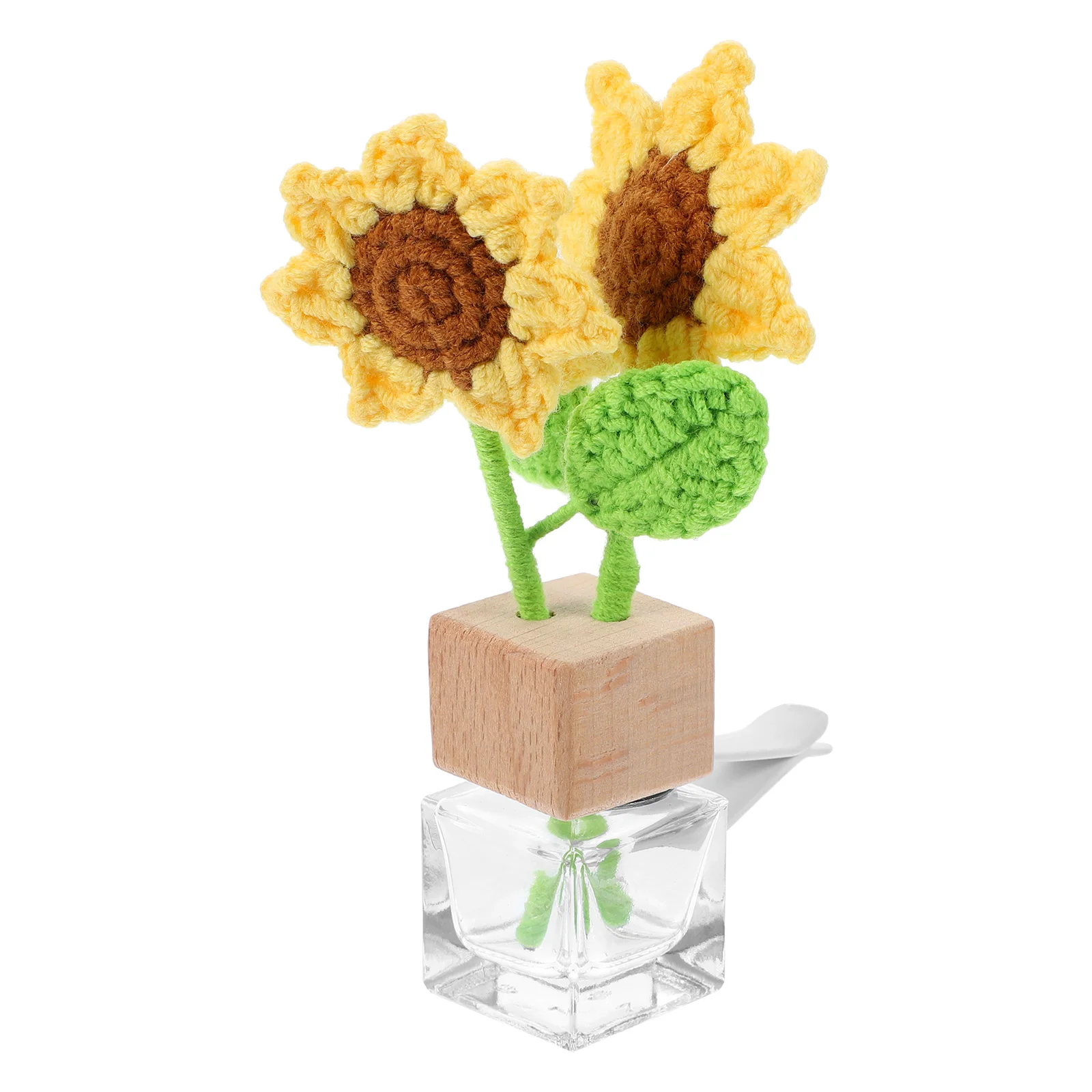 

Clear Glass Essential Oil Diffuser Fragrance Aromatherapy Empty Bottle Decor with Flower