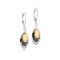 huitan metallic disc earrings three metal colors personality cool ear accessories for women daily wear fashion versatile jewelry