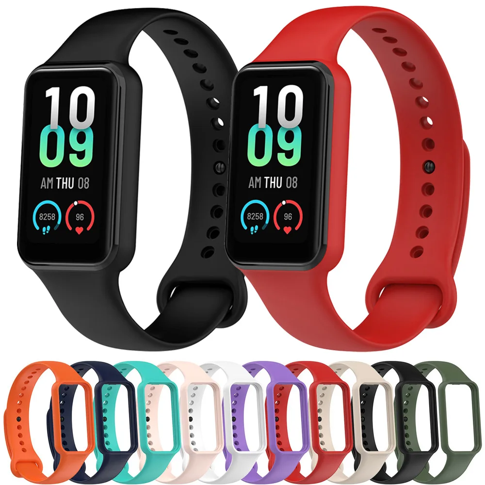 

Fashion Silicone Strap For Huami Amazfit band 7 SmartWatch Bracelet Correa Watch Band Replacement Wristband