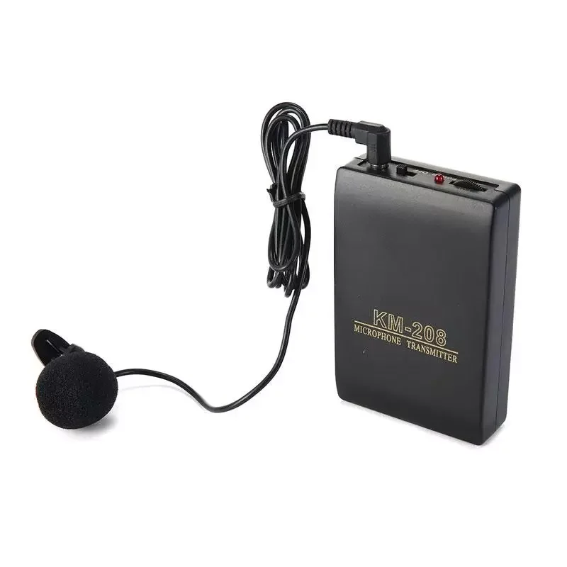 

KM208 Wireless Microphone Collar Clip-on Portable Neck Mic with Fm Transmitter Receiver Lapel Clip Mic for teaching conference