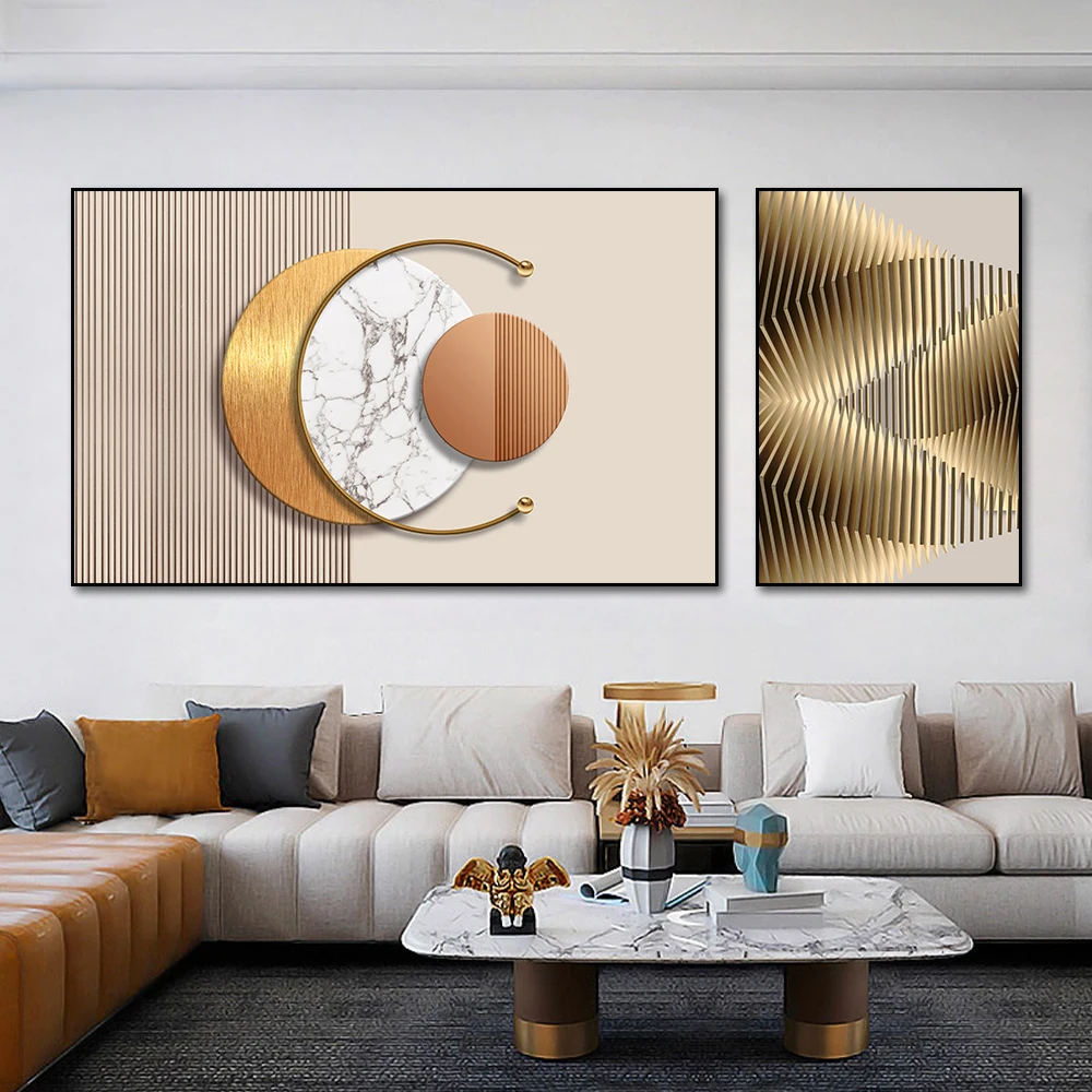 

Modern 3D Geometric Wall Art Canvas Painting Nordic Abstract Simplicity Art Poster Print Wall Picture for Living Room Decor
