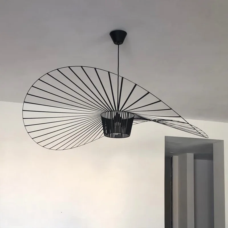 Black Hat Lamp Suspension Luminaire 200 cm Kitchen Led Hanging Lamp Ceiling Chandelier 2m Live Room Home Decor Pendant Light