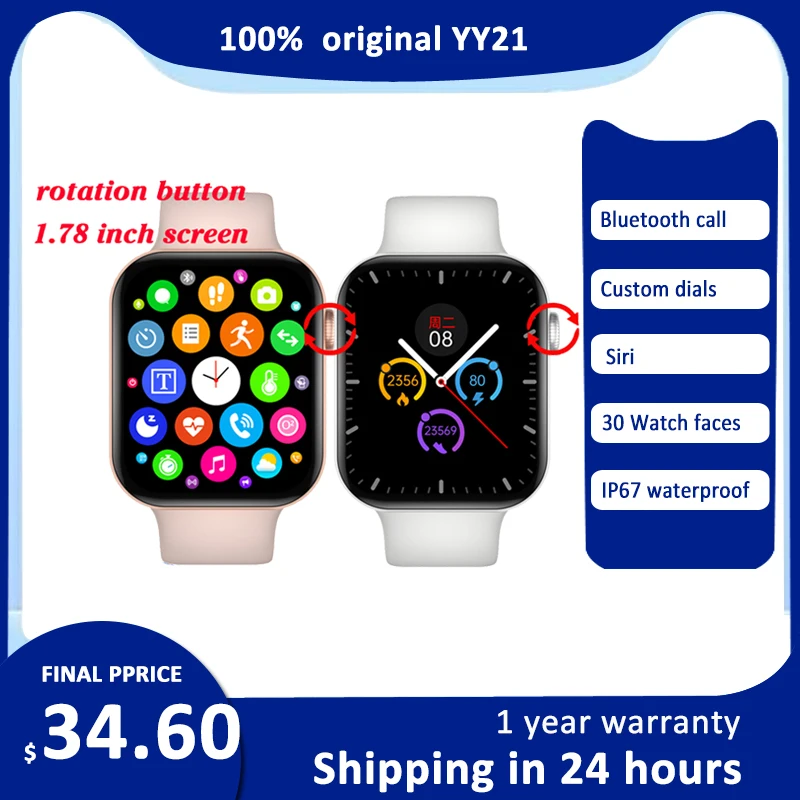 Умные часы IWO YY21 для мужчин и женщин умные с вызовом Bluetooth наручные большой экран 1
