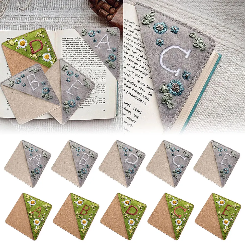 

Угловая Закладка с ручной вышивкой, войлочный треугольный маркер, закладка для чтения, подарок для любимого, 9 новых