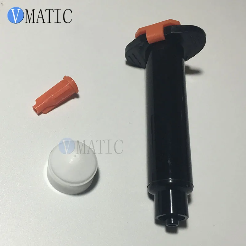 Free Shipping 10cc/ 10ml Black Glue Dispensing Pneumatic Syringe Barrel Set With Piston/Stopper & End Cover images - 6