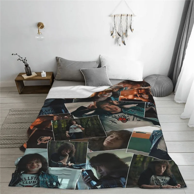 

Eddie Munson Stranger Things Blanket Flannel Textile Decor Breathable Soft Throw Blanket for Bedding Office Quilt