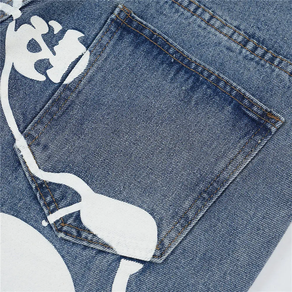 2023 Men Hip Hop Baggy Pants Jeans Streetwear skull Printing Denim Pants Harajuku Joggers Jeans Trousers Pants