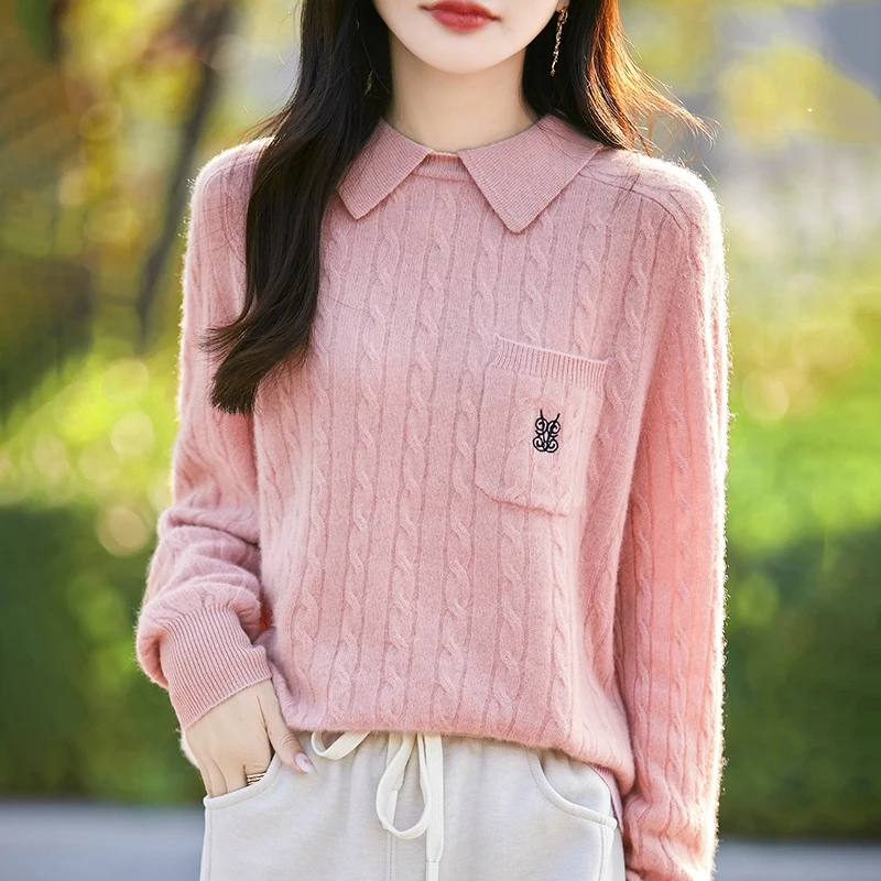 Новый женский пуловер 100 вязаный модный свитер из австралийской шерсти в