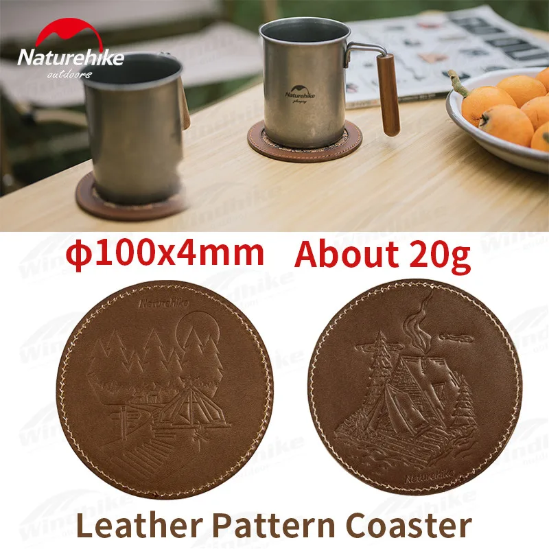 

Naturehike Ultralight Tea Coffee Cup Pad Placemats Leather Antiskid Pattern Waterproof Heat Resistant Round Retro Coaster 20g