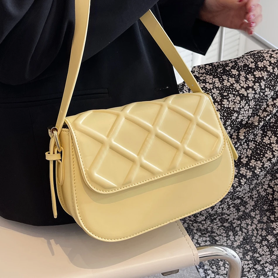 

Trend Summer Women's Flap Crossbody Bag Luxury Small Lingge PU Leather Shoulder Bags for Women 2022 Fashion Female Totes Handbag