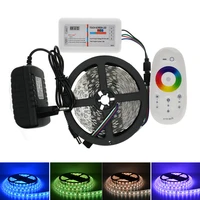 5m 5050 rgbrgbwrgbww led strip set with 2 4g touch screen rf remote controller12v power supply adapter