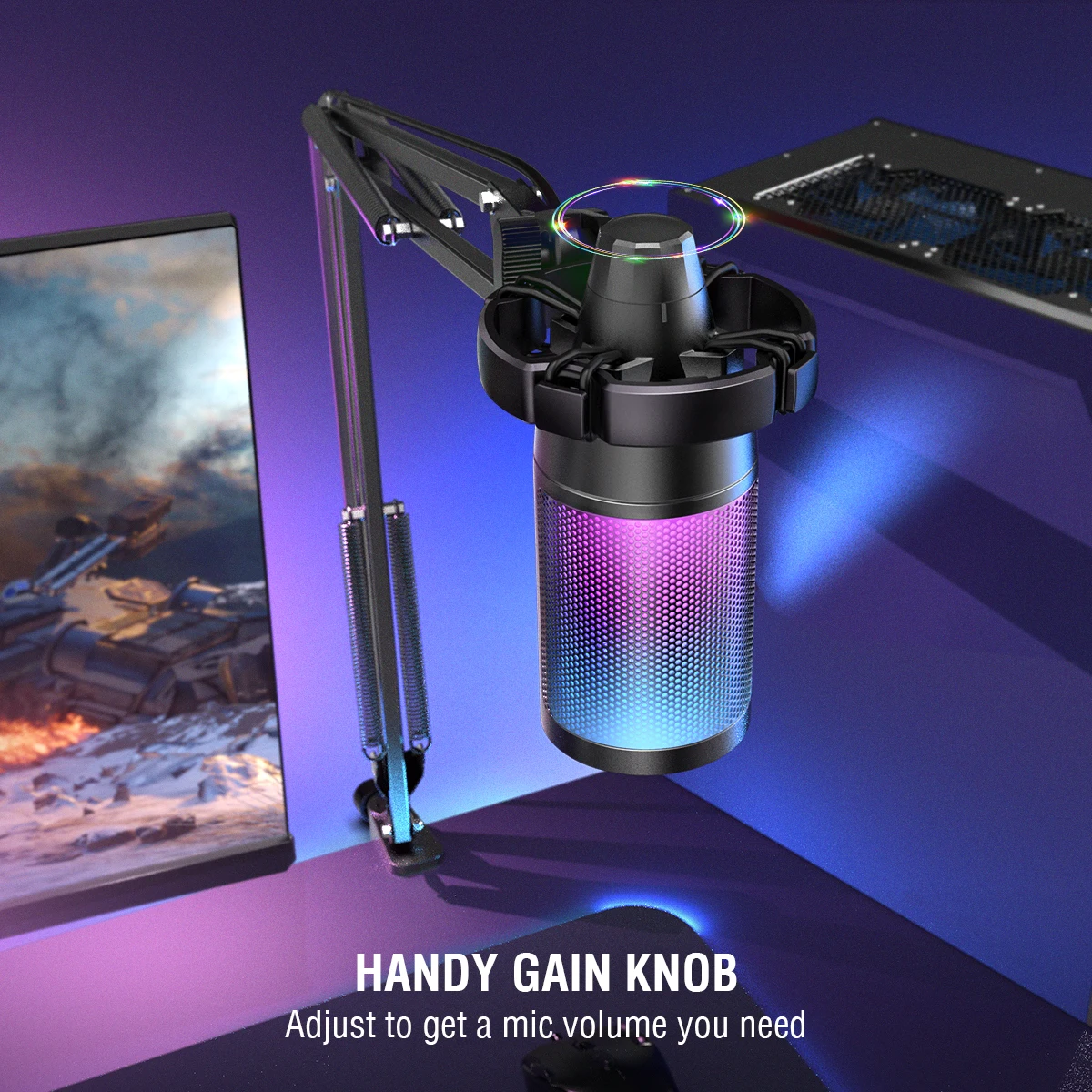 FIFINE USB игровой микрофон комплект для ПК PS4/5 конденсатор кардиоидный набор с
