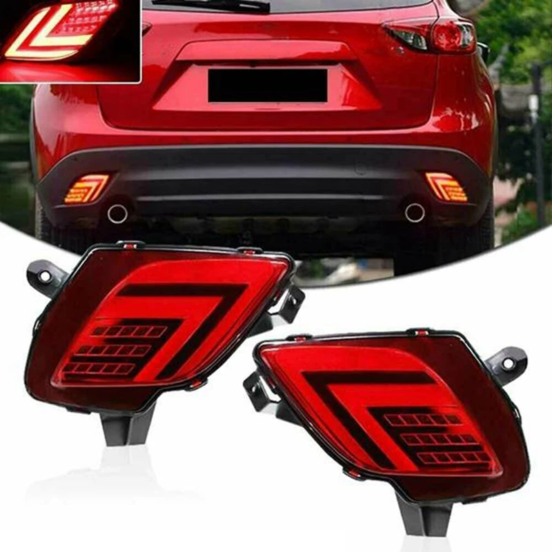 

LED Rear Bumper Reflector Fog Driving Brake Light Lamp For-Mazda CX-5 2013-2016