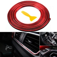 car styling 5mpcs universal diy flexible interior decoration moulding trim strips car central control and door decoration strip