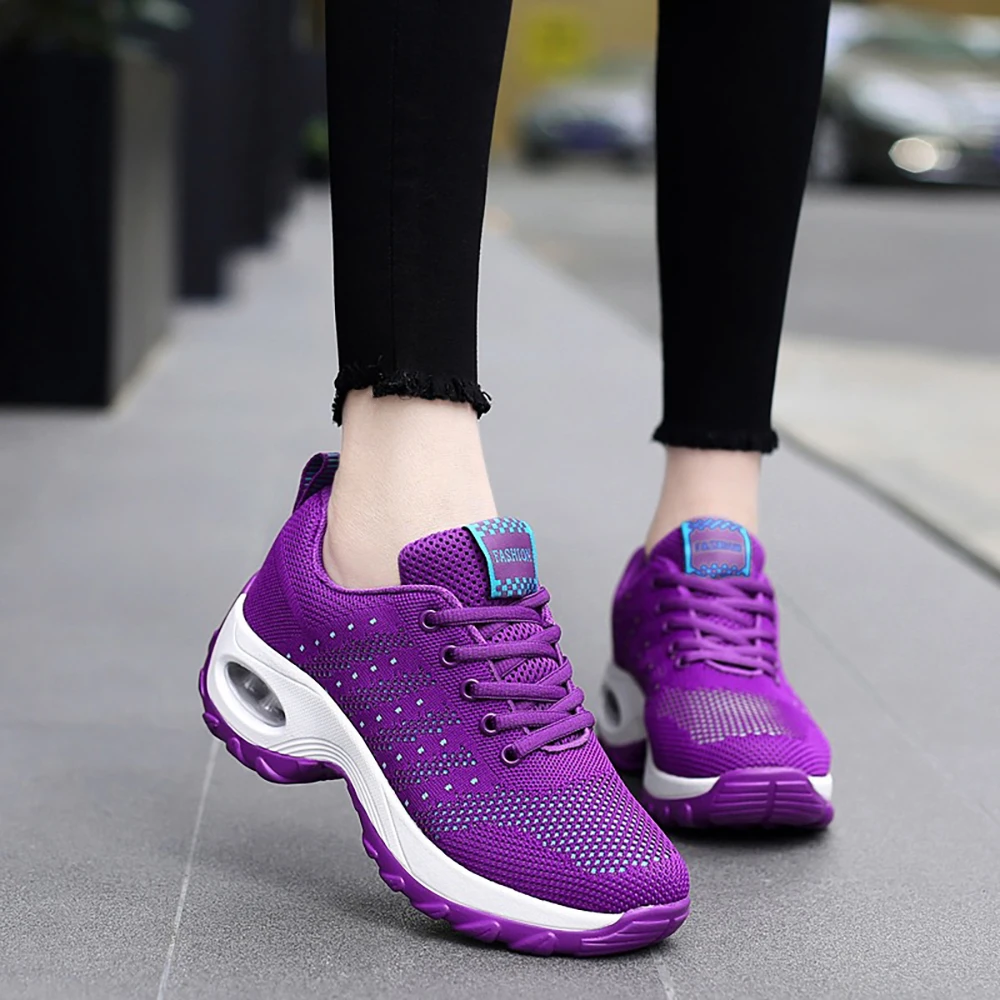 

Summer Mesh Breathable Running Shoes Woman Elastic Air Cushion Platform Sneakers Women Casual Lightweight Outdoor Sports Shoes