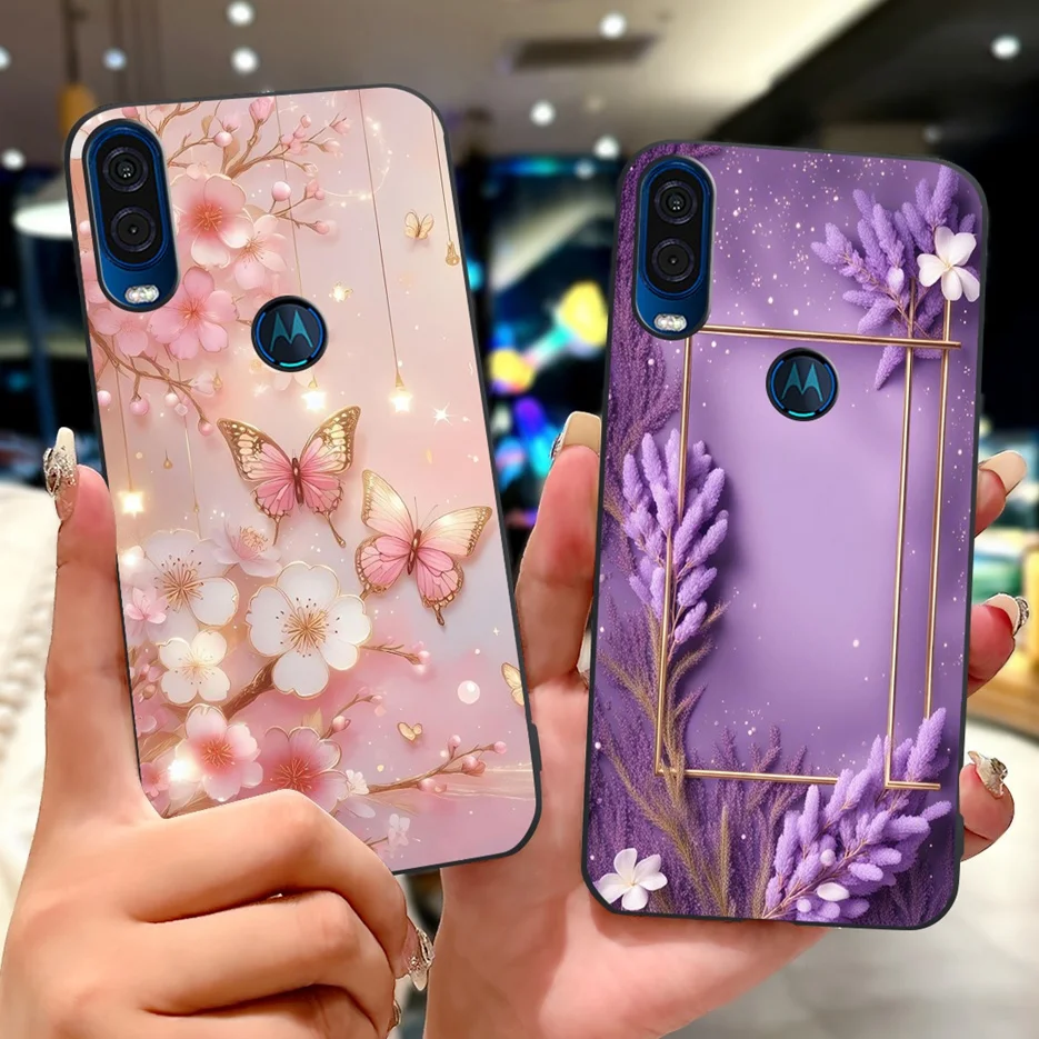 Фото Чехол для Motorola One Vision XT1970-1 XT1970-2, роскошный чехол с рисунком бабочки, мягкий чехол из ТПУ для телефона Motorola One Vision Fundas №2