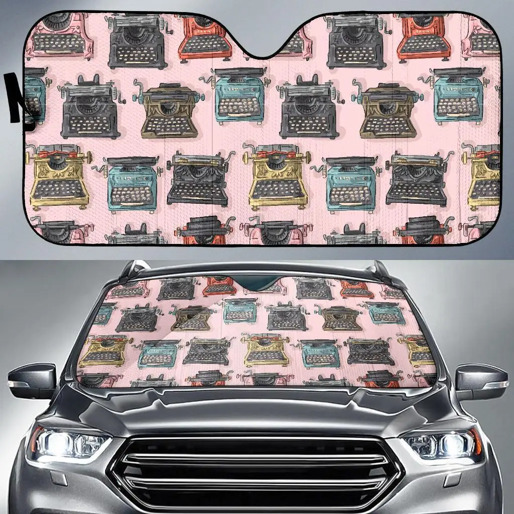 

Pattern Print Typewriter Auto Sun Shade Car Windshield Window Cover Sunshade