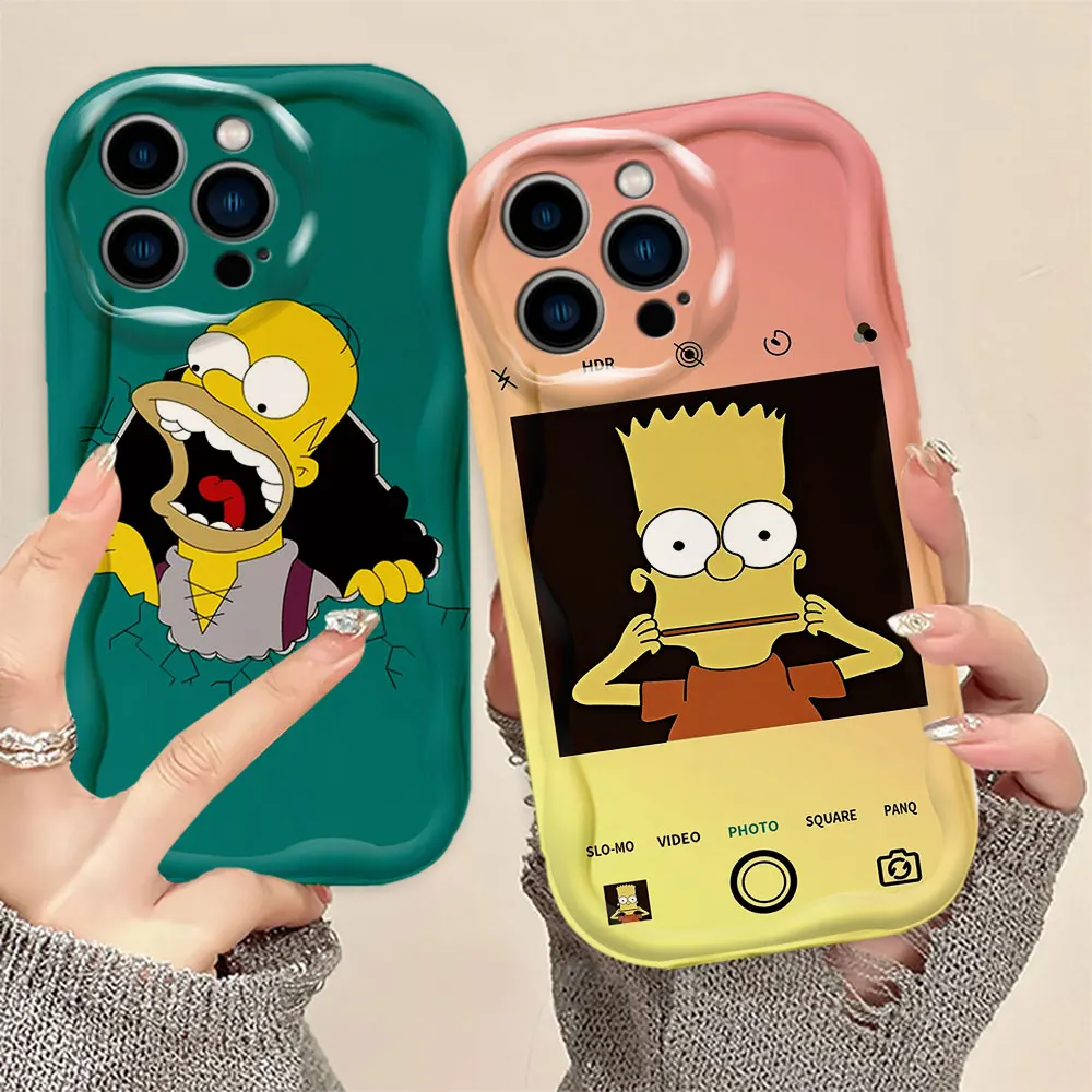 Забавный 3D волнистый чехол для телефона H-Homer S-Simpsons Samsung Galaxy A02 A03 A05 A05S A06 A10 S20 S21 S22 S23