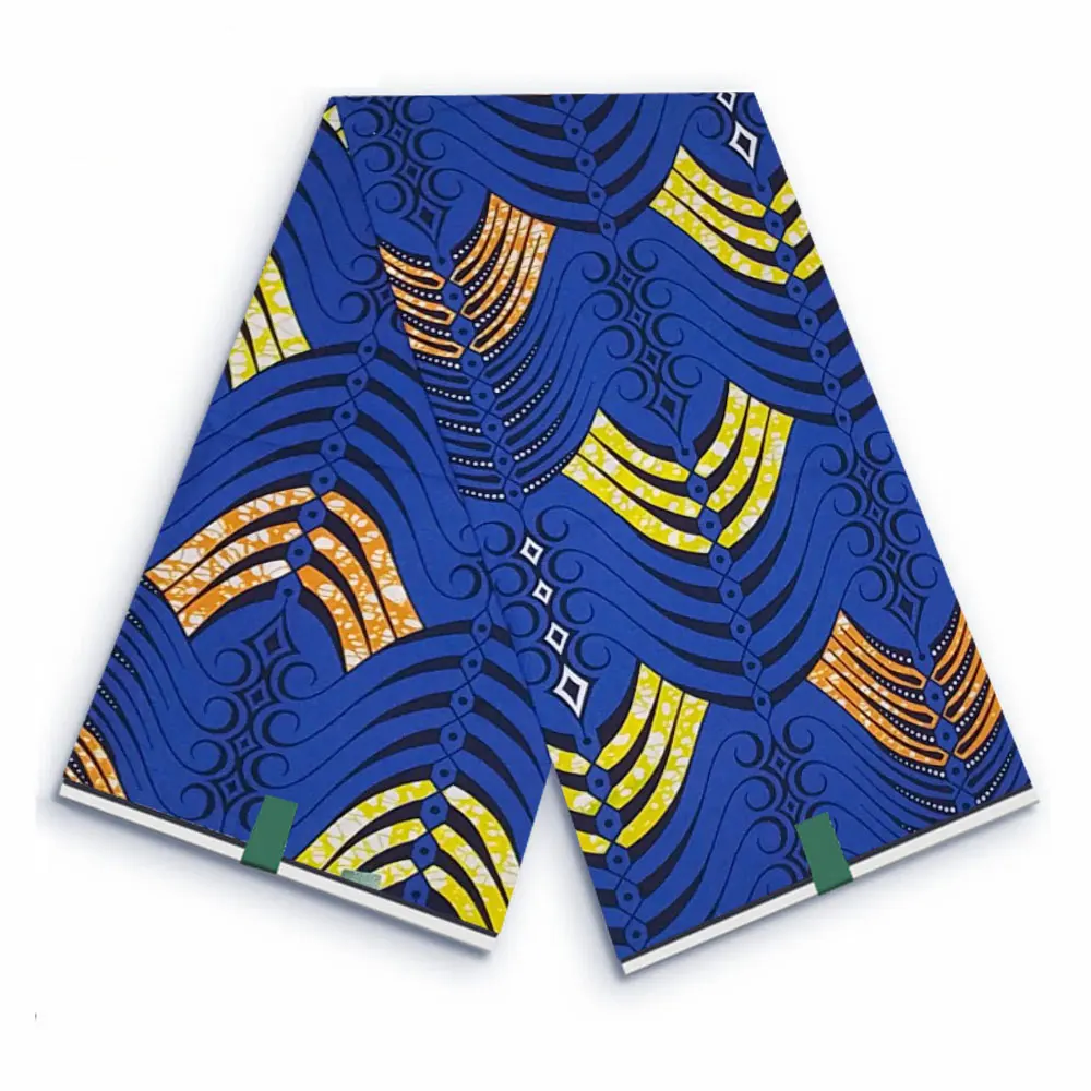 

African Wax Fabric 6 yards Prints Veritable Nigerian Ankara Block Super High Quality Batik 100% Cotton For Fashion Clothes