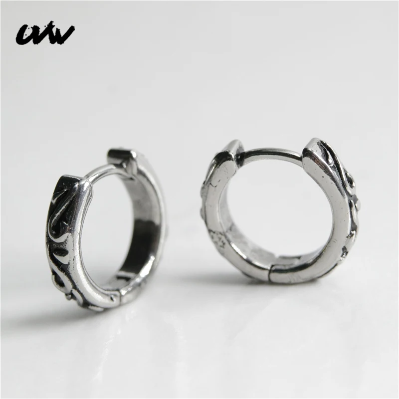 

UVW609 2pc 316L Stainless Steel New Simple Punk Men'Small Hoop Earrings Round Lobe Piercing Jewelry Accessories Pendientes Gift
