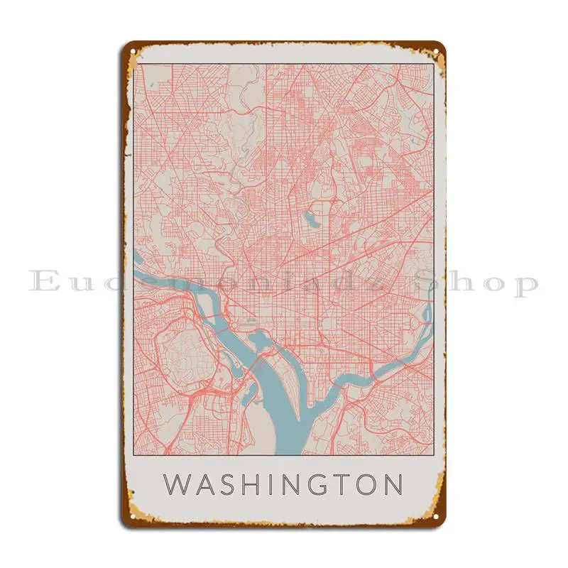 

Винтажная карта Вашингтона, металлический знак, Настенная картина для паба, фотообои, дизайн, создание оловянного знака, плакат