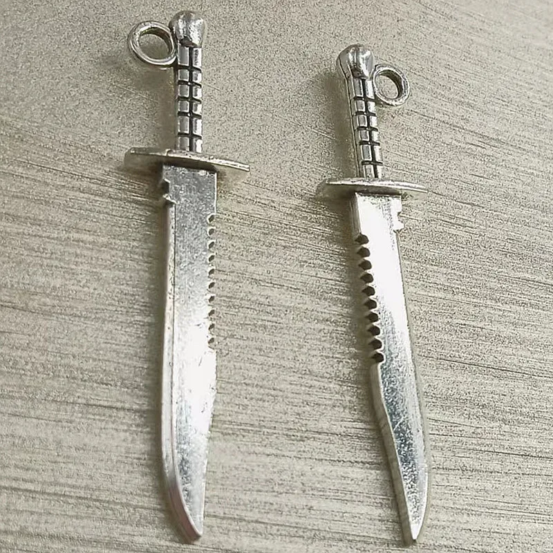 

10pcs 43x10mm Charms Sword Dagger ,Tibetan Silver Color Pendants Antique Jewelry Making DIY Handmade Craft Designer Charms