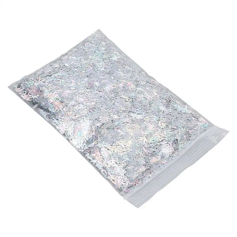 

Holographic Nails Letter Flakes Letter Nail Art Glitter Sequins English Letters Silver for Manicure Decoration