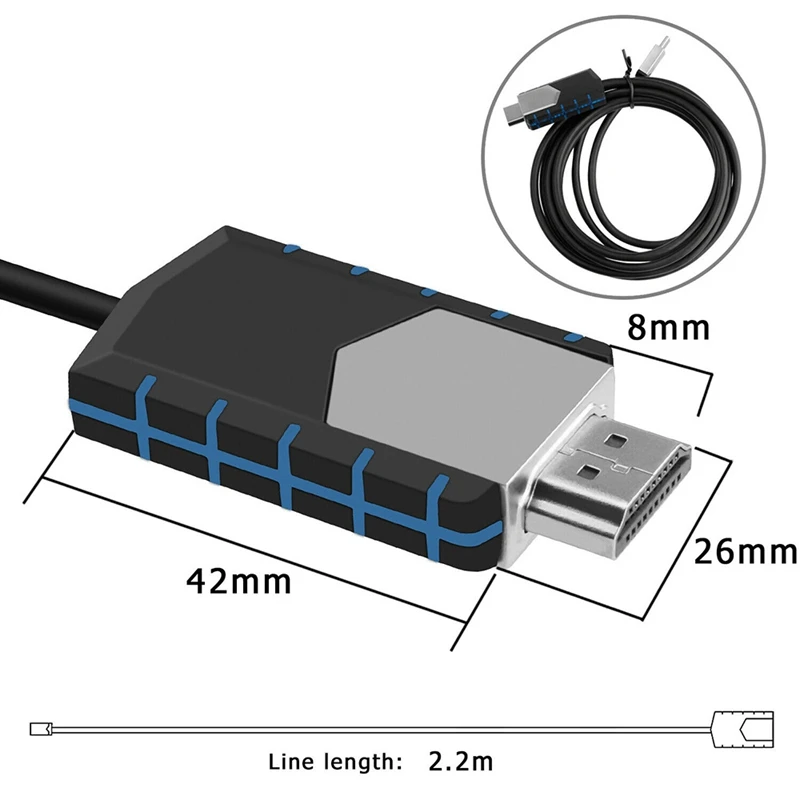 Кабель с разъемом Type-C на HDMI 4K Full HD мгновенная проекция подключение сотового