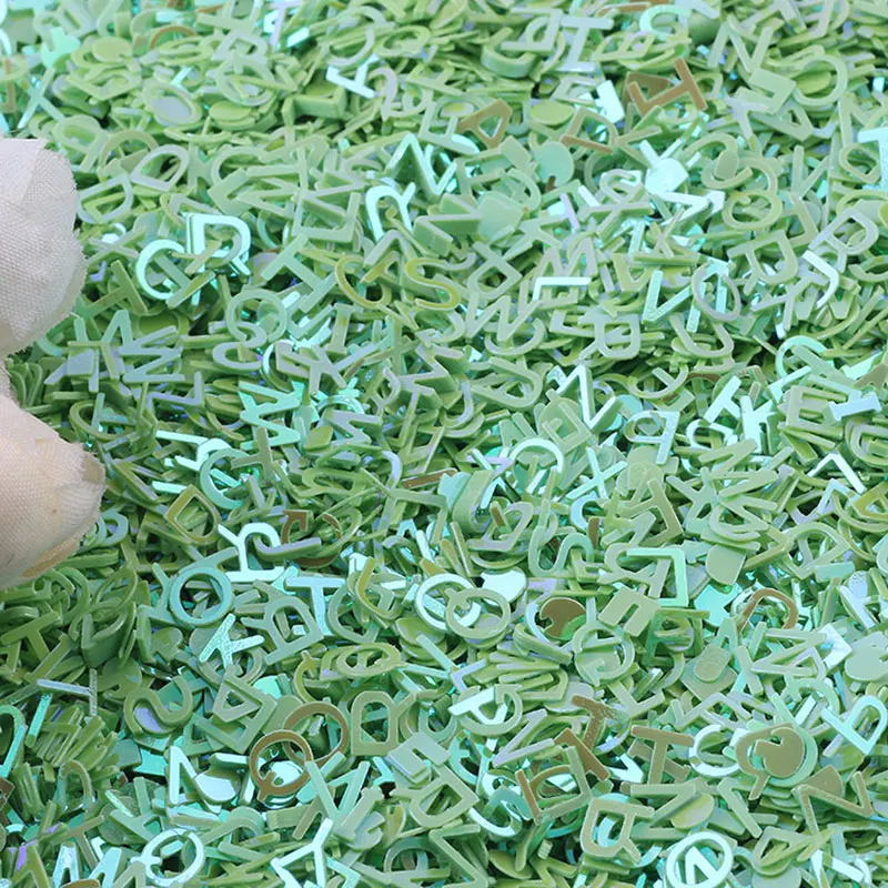 

10g/20g/50g/bag ultra-thin letter nail art shape sequins PET color wedding dress mobile phone shell art nail enhancement sequins
