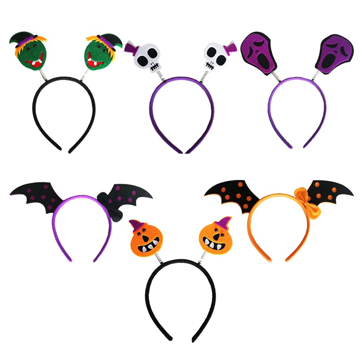 

6pcs Kids Headband Bat Pumpkin Hair Headpiece for Kids Costume Party