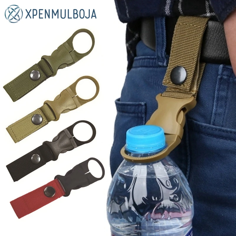 1pcs Keychain Webbing Backpack Buckle Carabiners Attached Water Bottle Hanger Holder Buckle Outdoor Camping Keychain Accessories