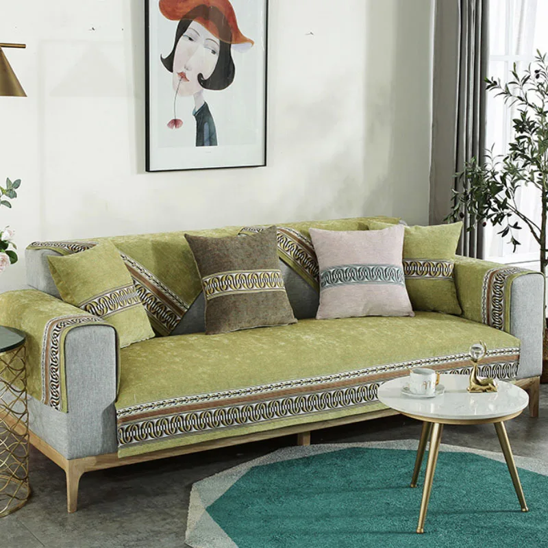 

Роскошные Чехлы для дивана, всесезонный Универсальный нескользящий чехол для 3-х местного дивана в гостиную